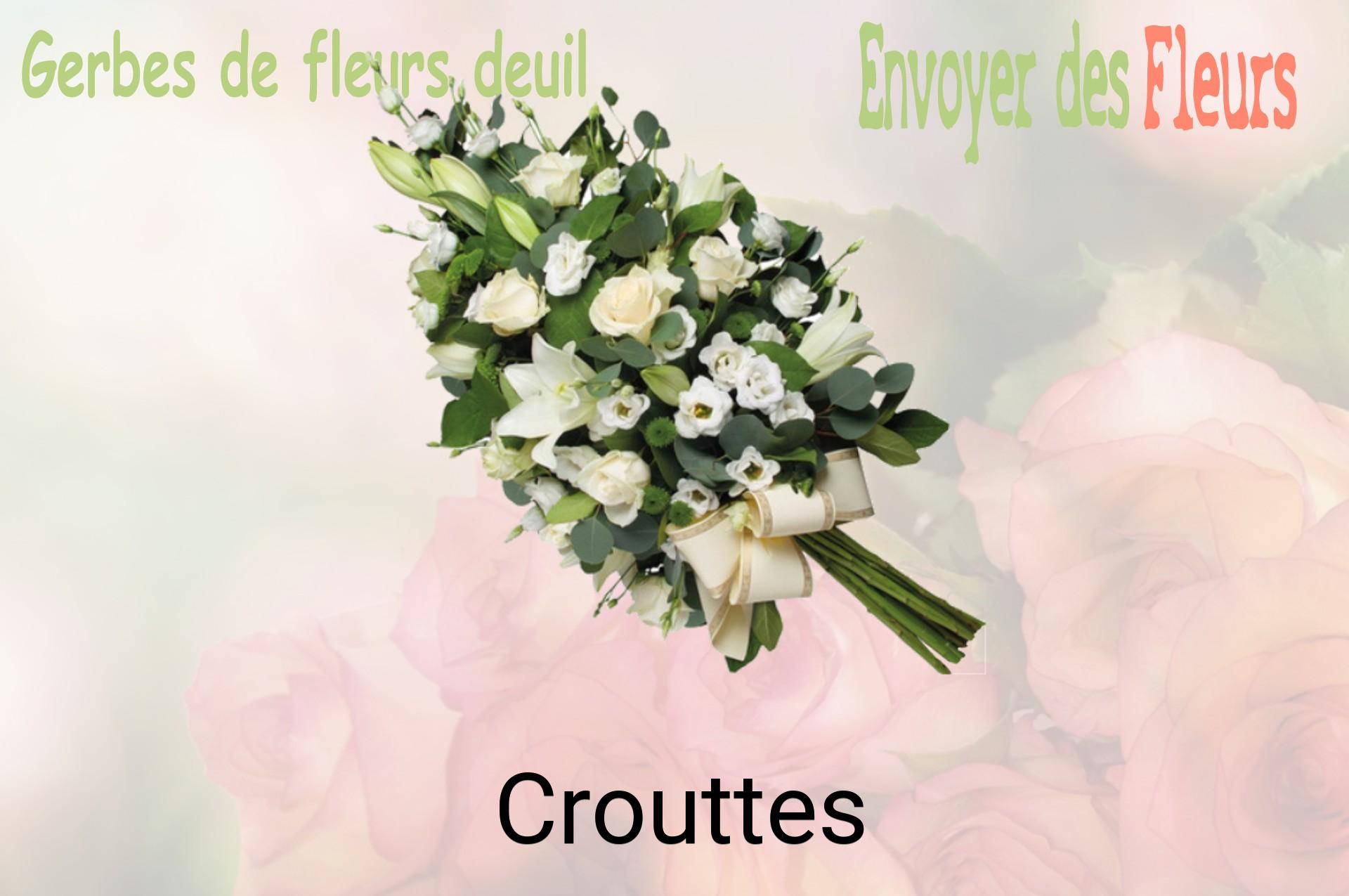 Gerbe de fleurs de deuil livrée à Crouttes